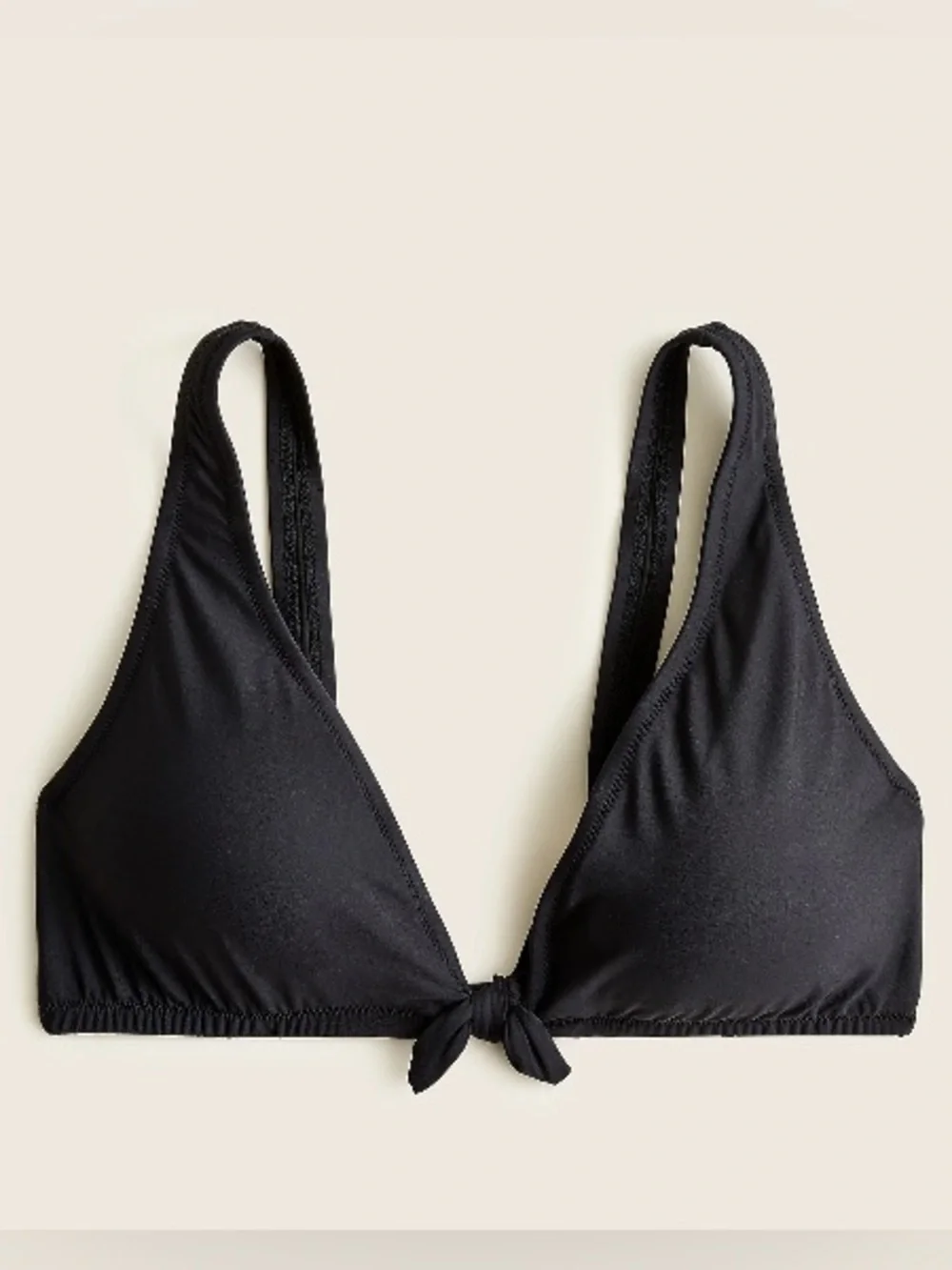 J.Crew Women’s Black Tie-Front Bikini Set - Classic Swim 2pc Set